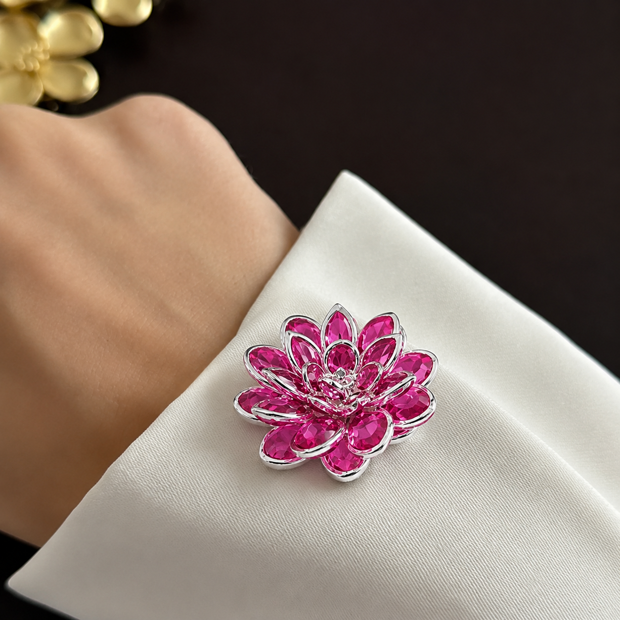 Pink Lotus Button Cover