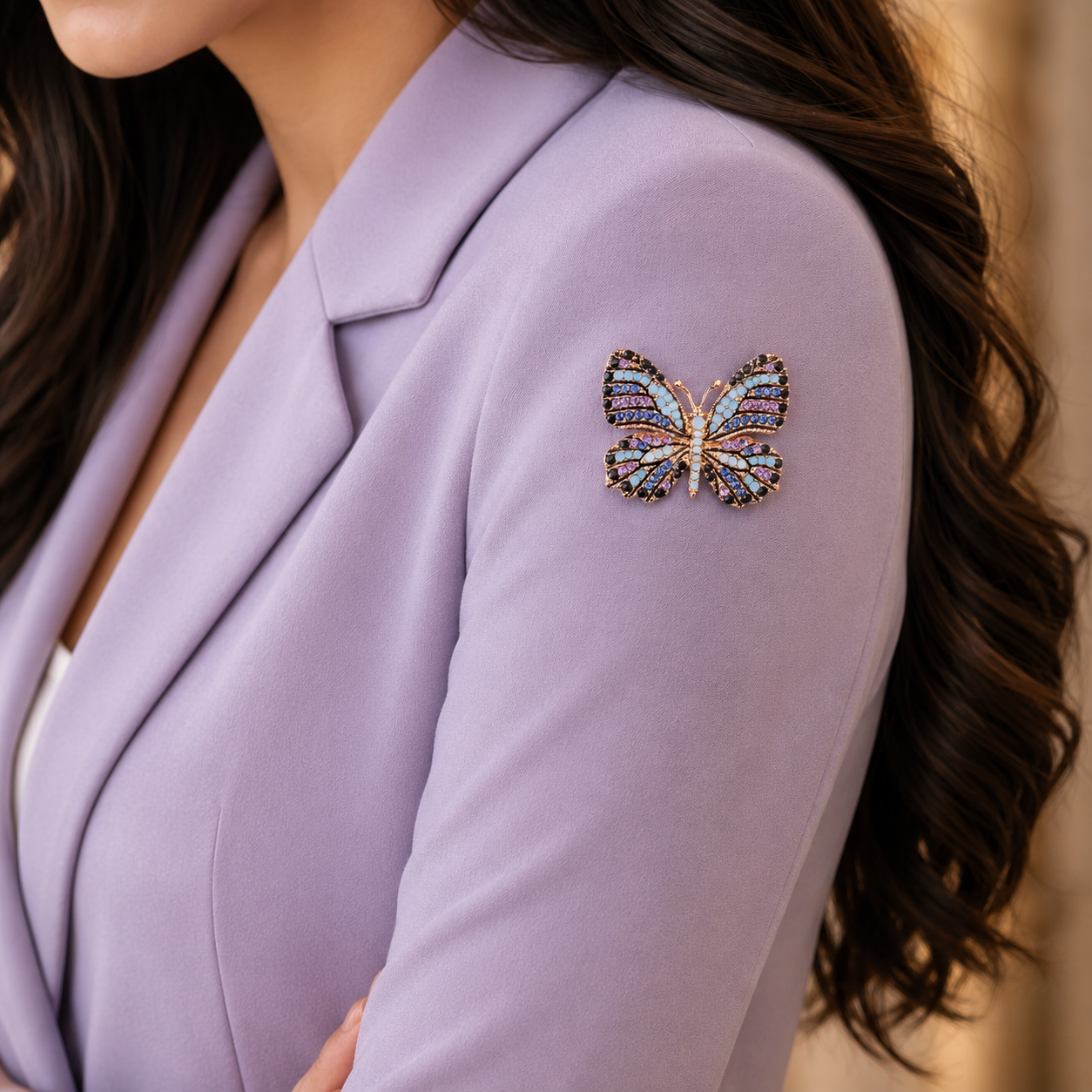 Amethyst Butterfly Brooch