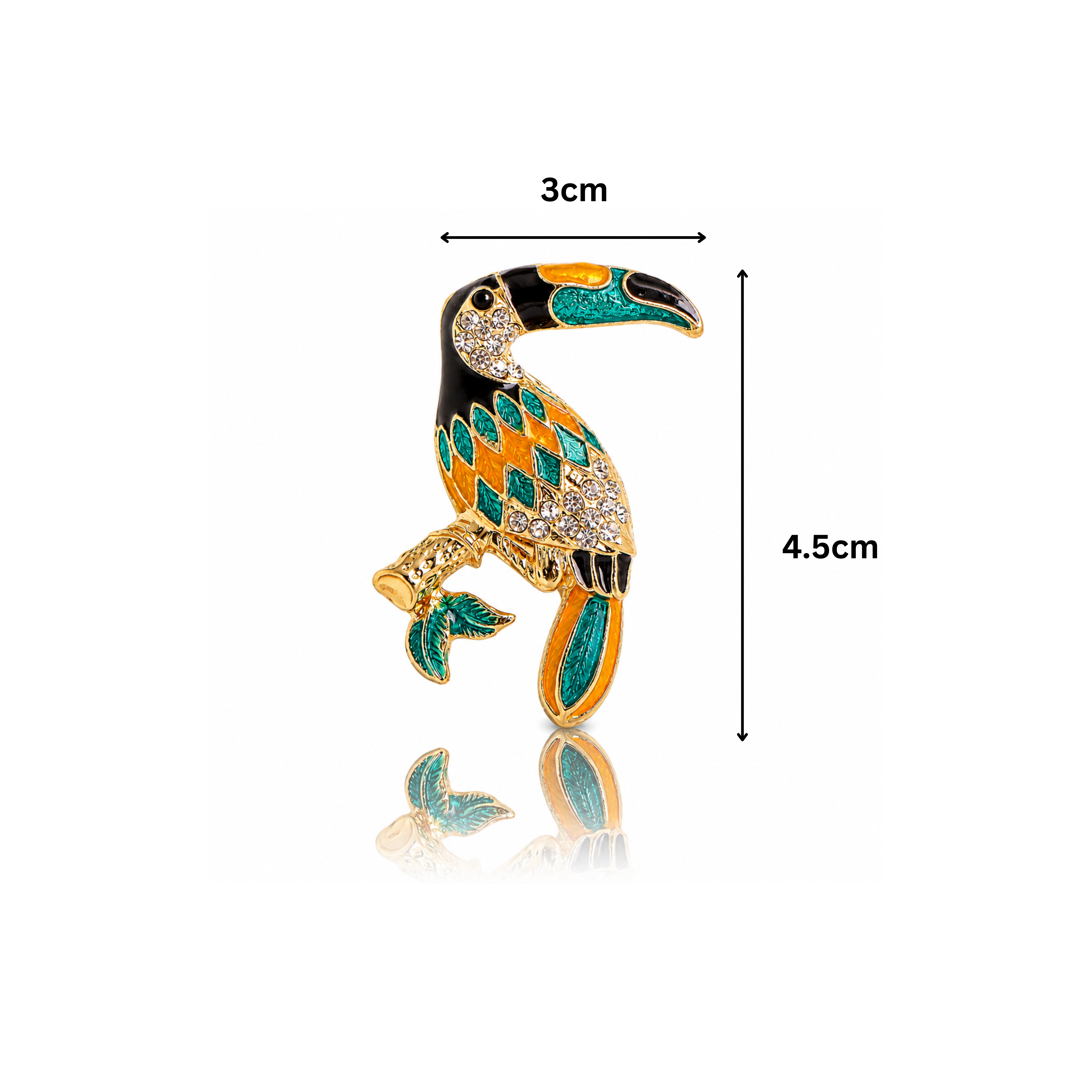 Emerald Toucan Brooch