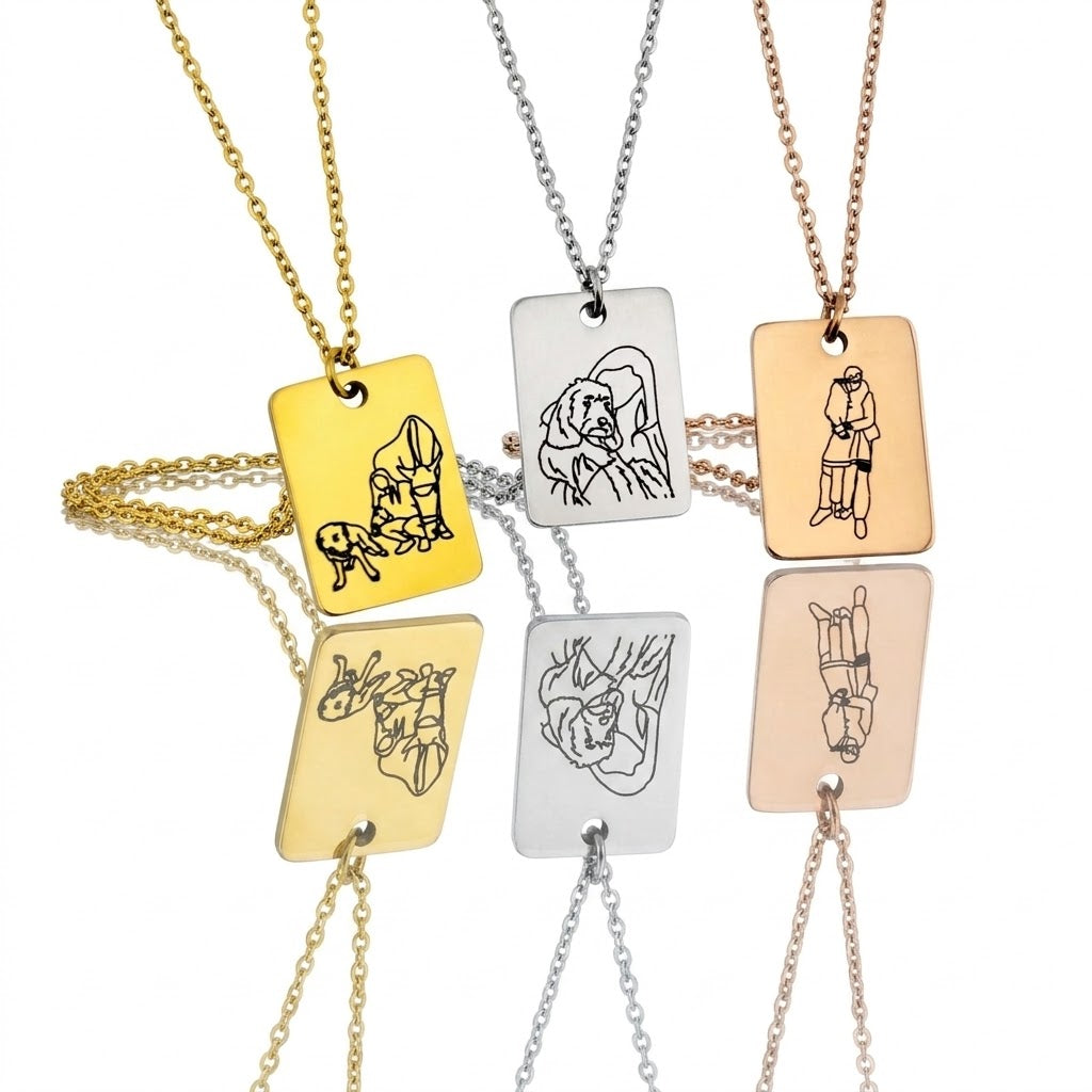 Engraved Photo Tag Necklace