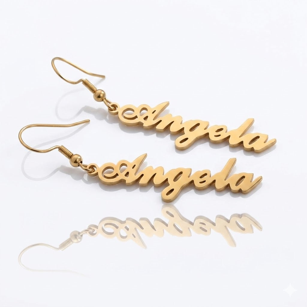 Signature Script Earrings
