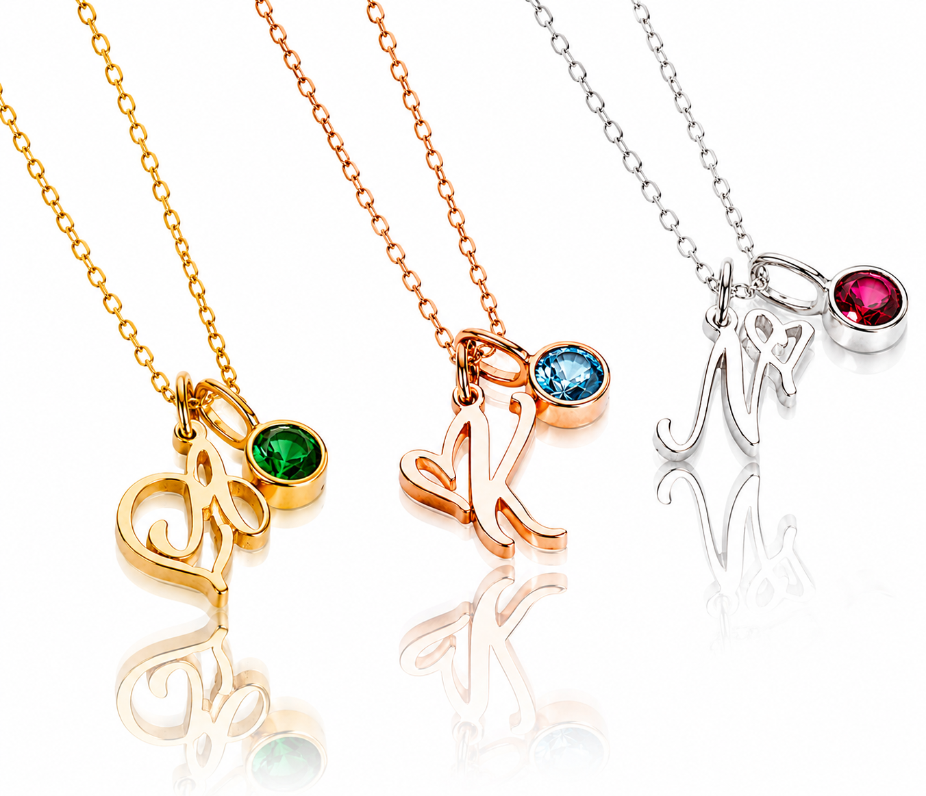 Birthstone Initial Necklace 2