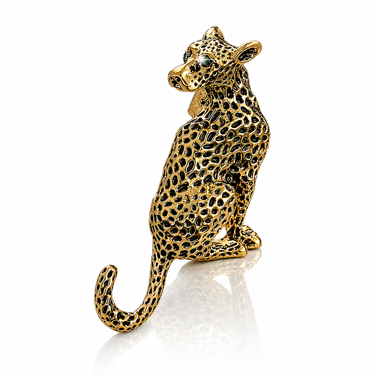 Gold Leopard Brooch