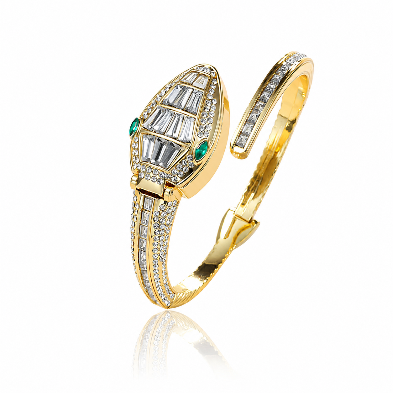 Aurelia White Crystal Snake Bracelet Watch