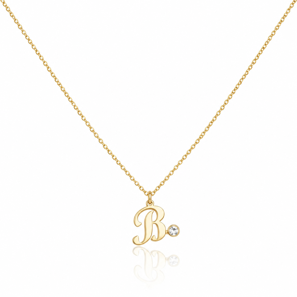 Moonstone Initial Necklace