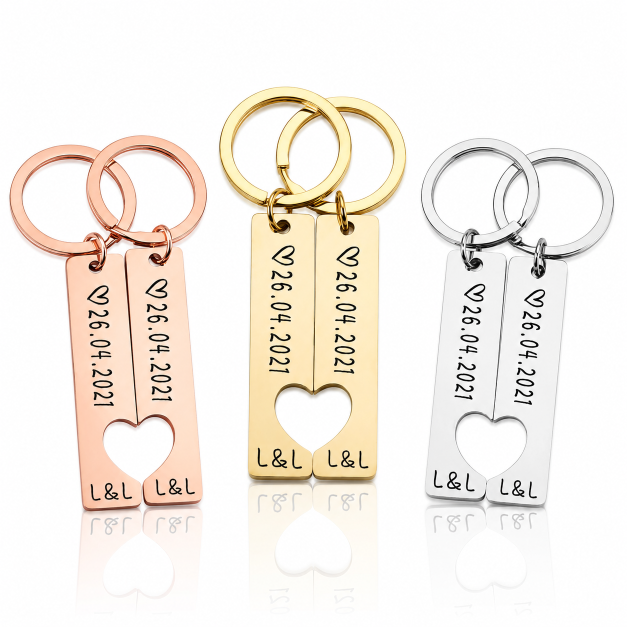 Couple Heart Keychain