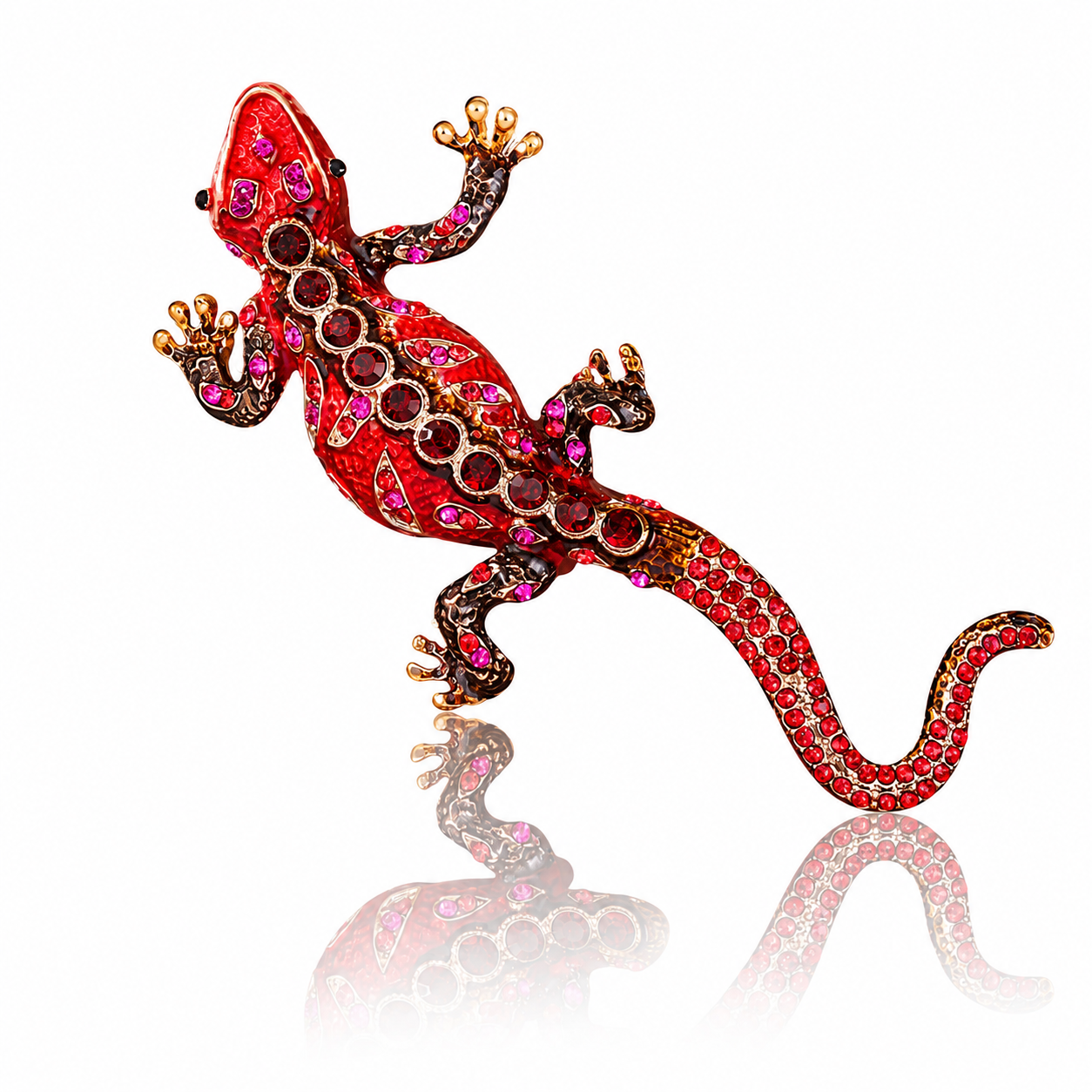 Velvet Chameleon Brooch