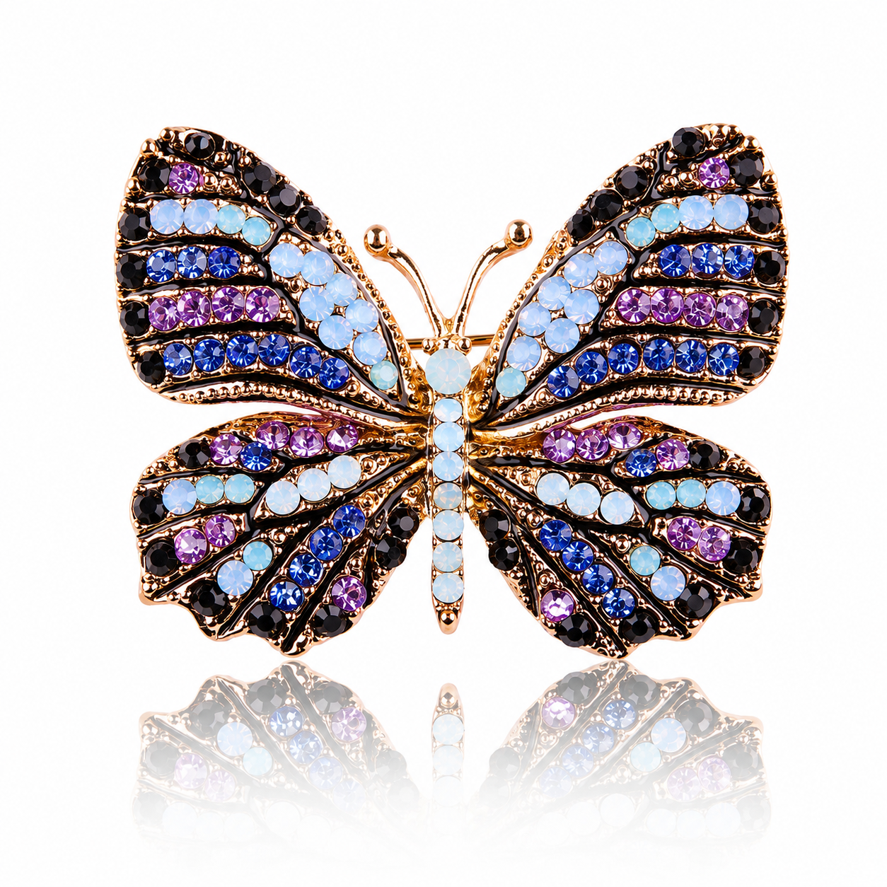 Amethyst Butterfly Brooch