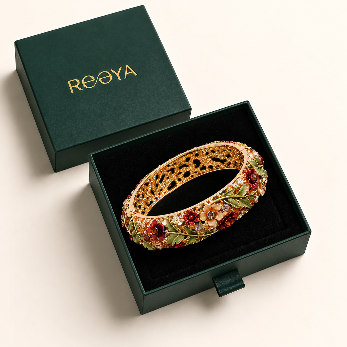 Crimson Garden Floral Bracelet