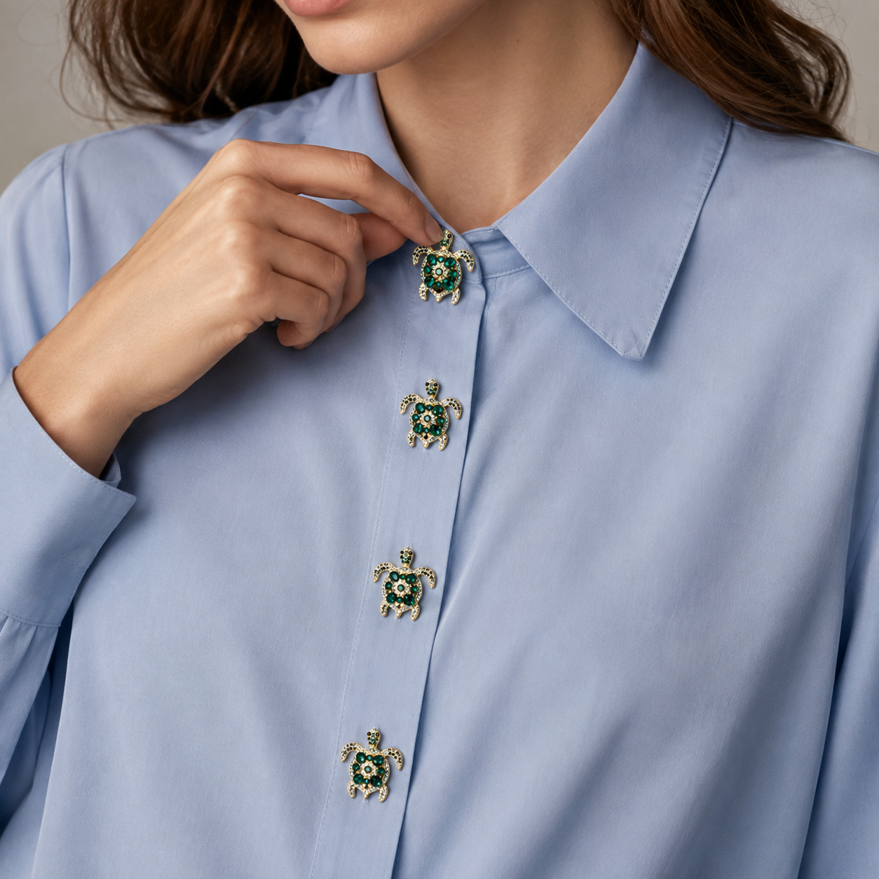Lagoon Sea Turtle Button Cover