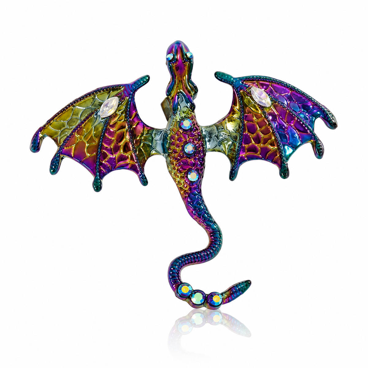 Prismatic Dragon Brooch Pin