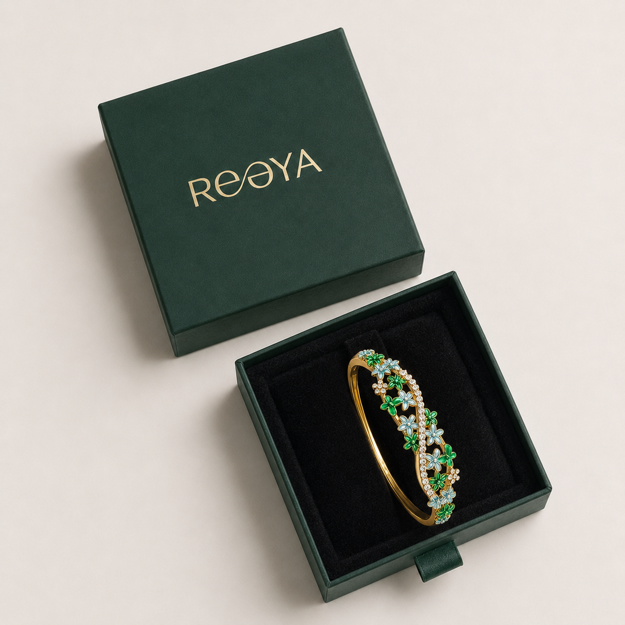 Emerald Meadow Floral Bracelet