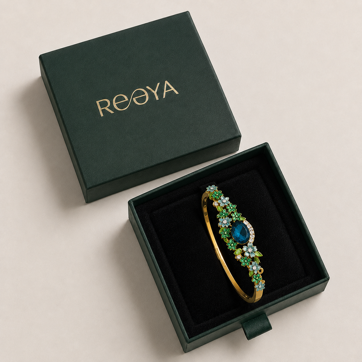Teal Garden Floral Bracelet