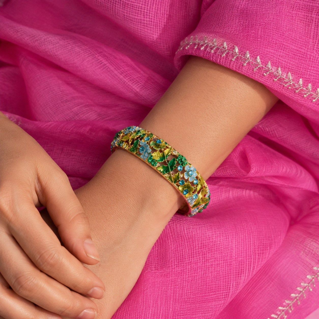 Azure Garden Floral Bracelet
