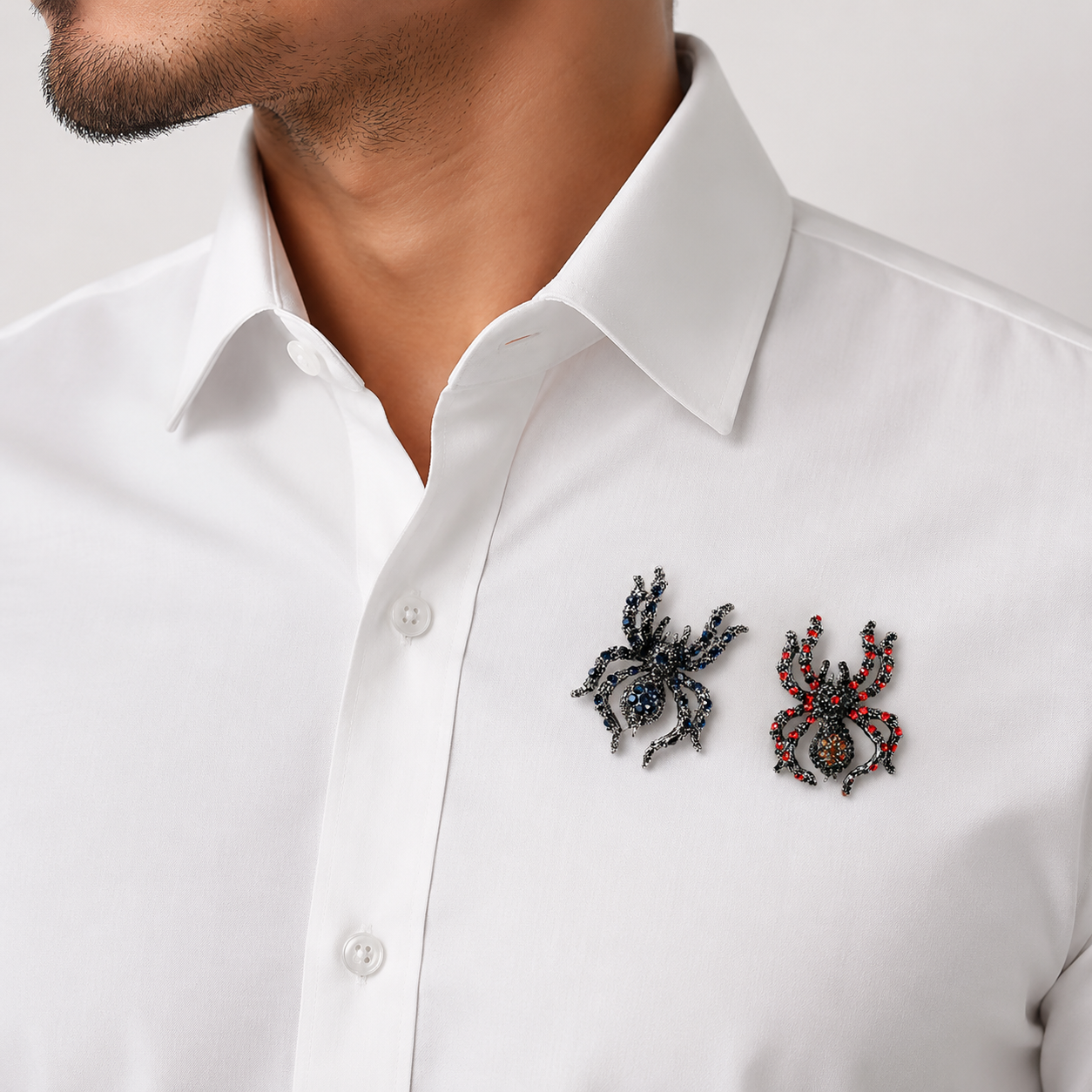 Midnight Sapphire Spider Brooch 2 Pack