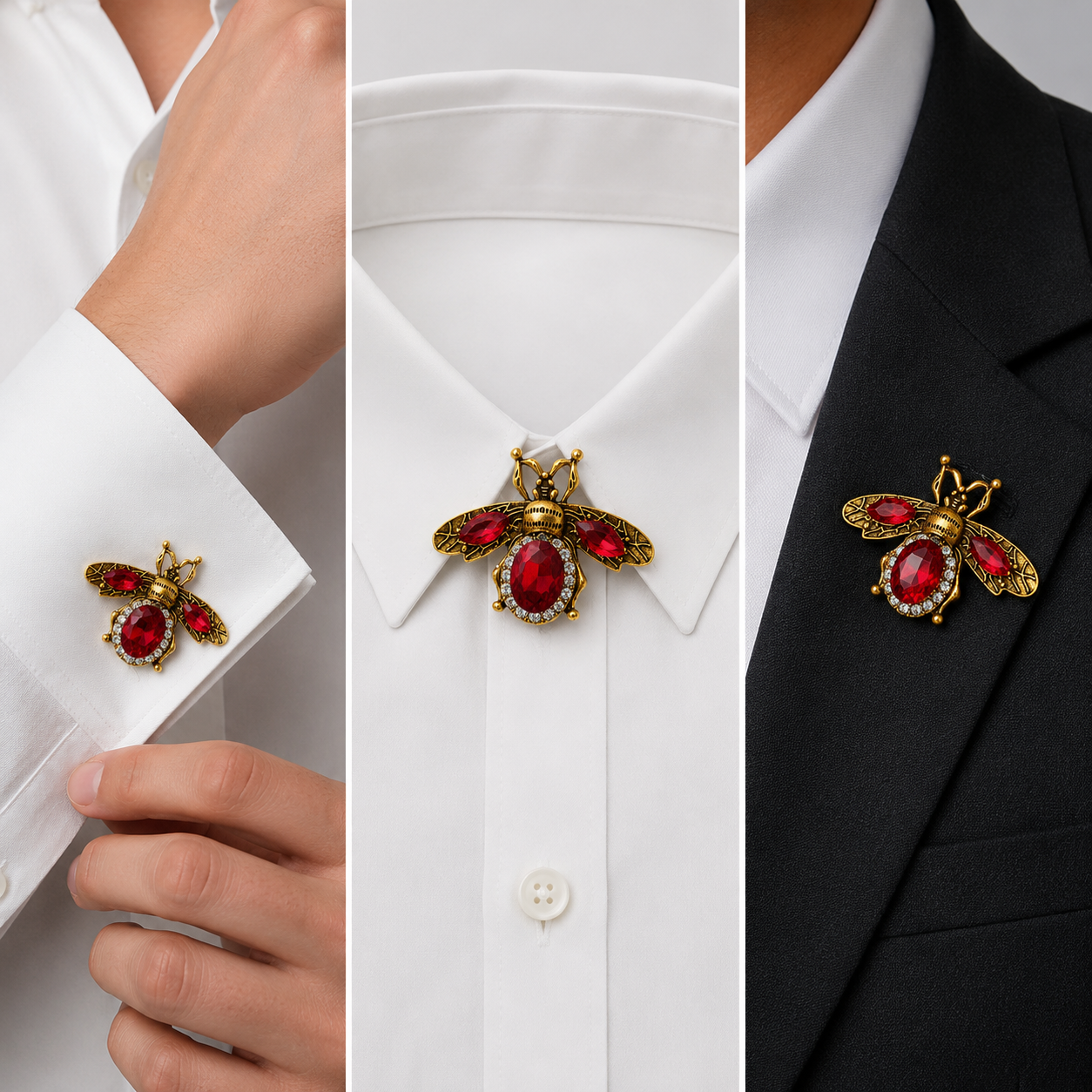 Ruby Queen Bee Brooch