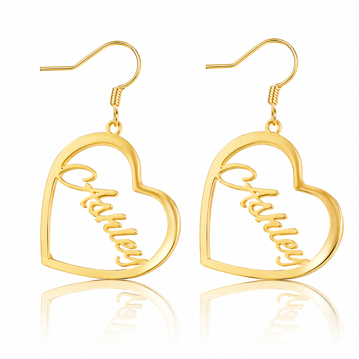 Elegant Name Heart Earrings
