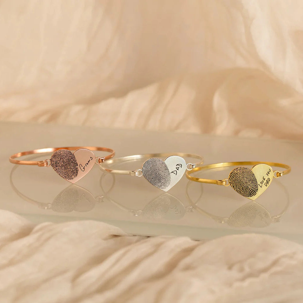 Fingerprint Heart Bangle