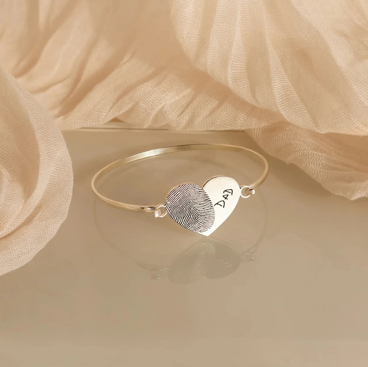 Fingerprint Heart Bangle