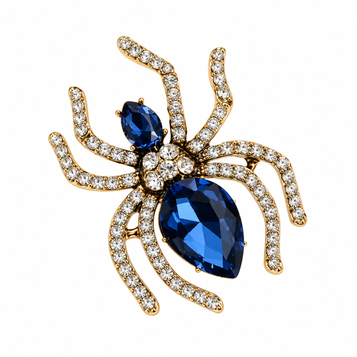 Royal Blue Spider Brooch Pin