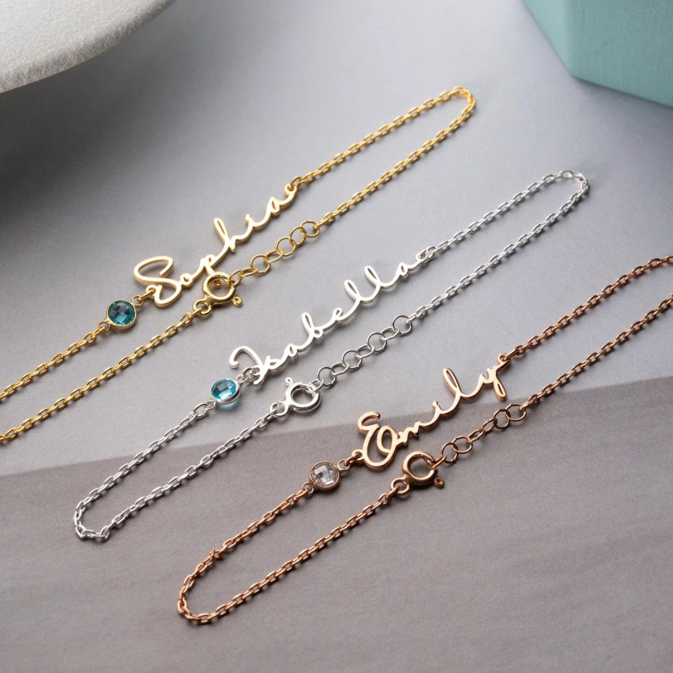 Birthstone Name Bracelet