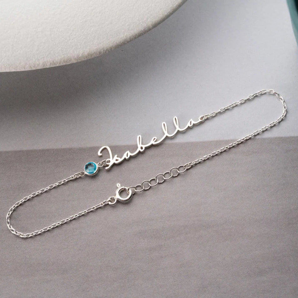 Birthstone Name Bracelet