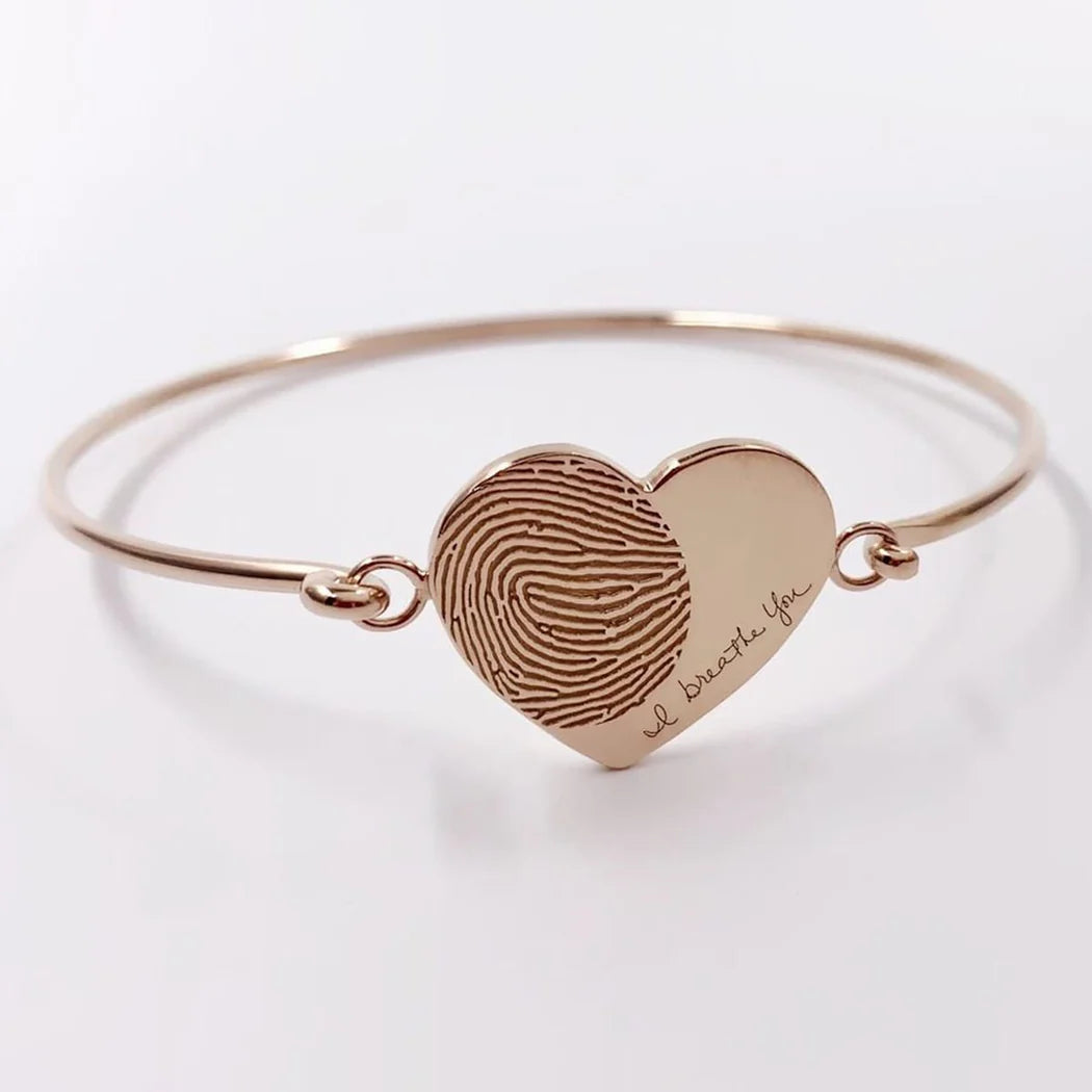 Fingerprint Heart Bangle