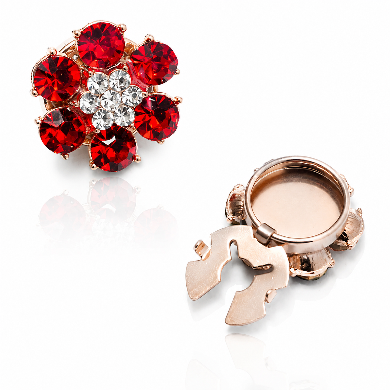Royal Ruby Bloom Button Cover