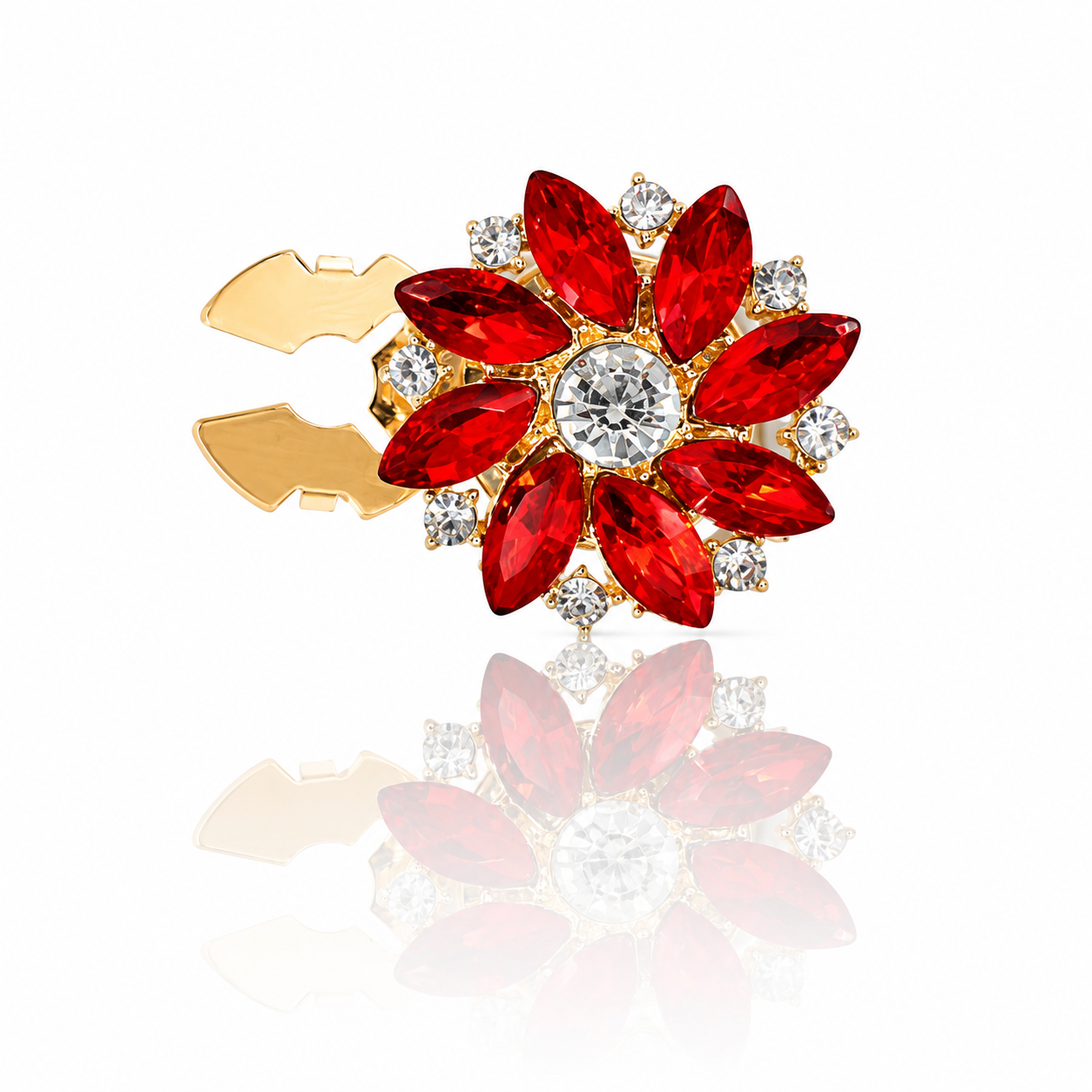 Crimson Bloom Button Cover