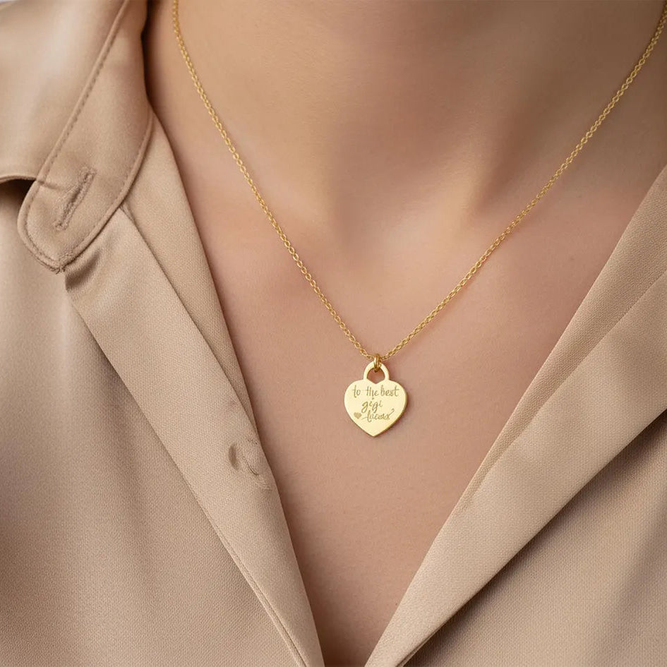 Handwritten Heart Message Necklace