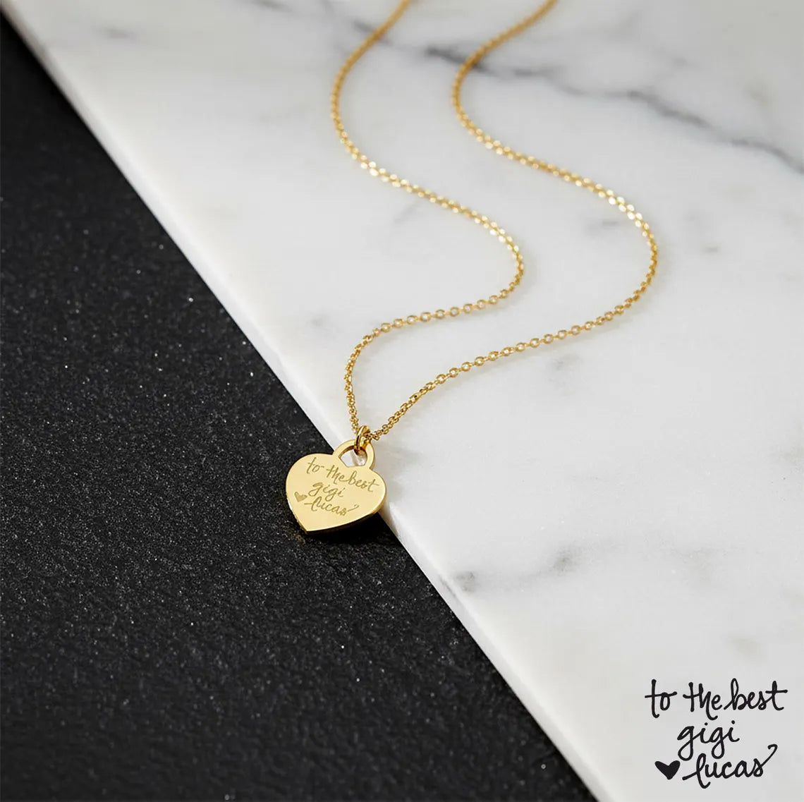 Handwritten Heart Message Necklace