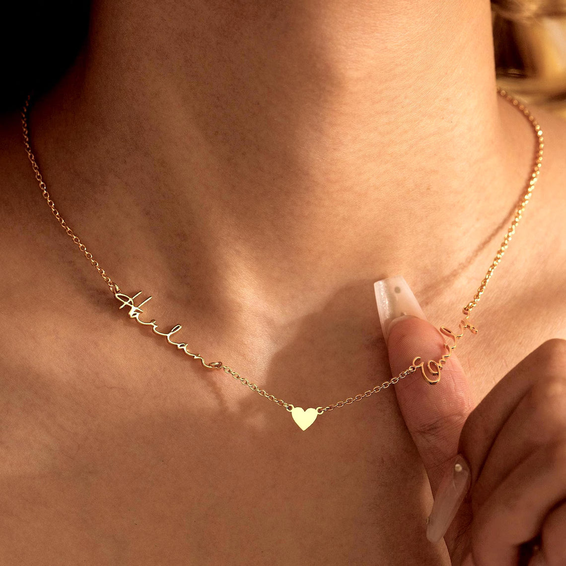 Double Name Heart Necklace
