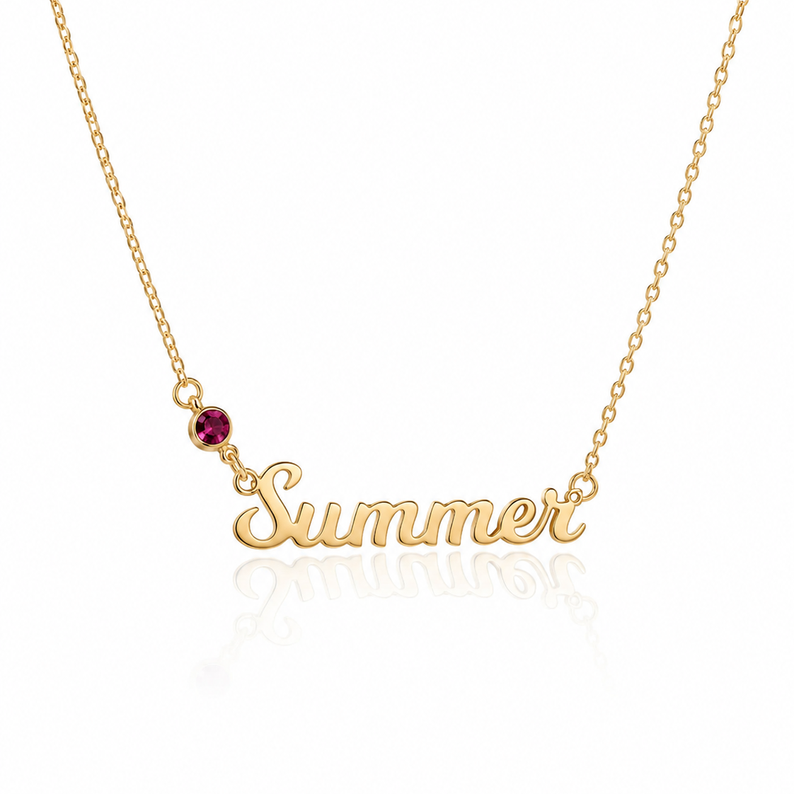 Birthstone Name Necklace
