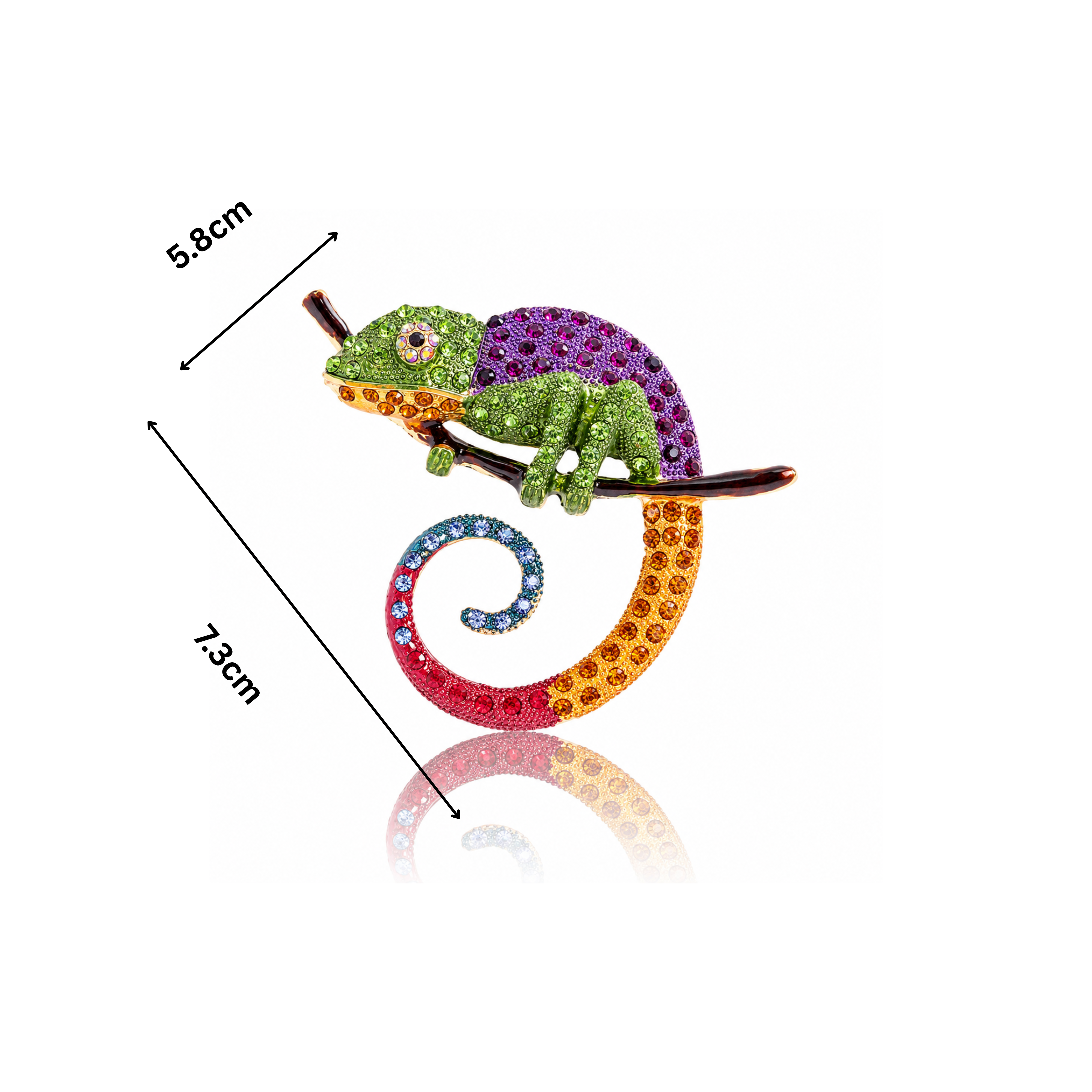 Rainbow Chameleon Brooch