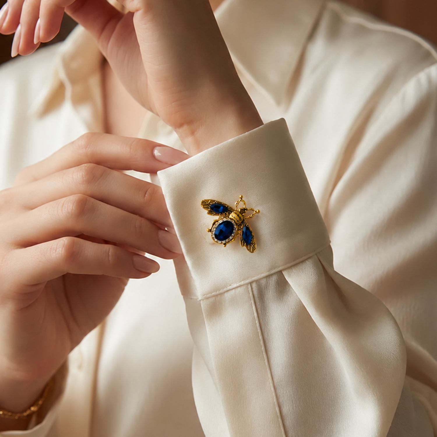Sapphire Queen Bee Button Cover