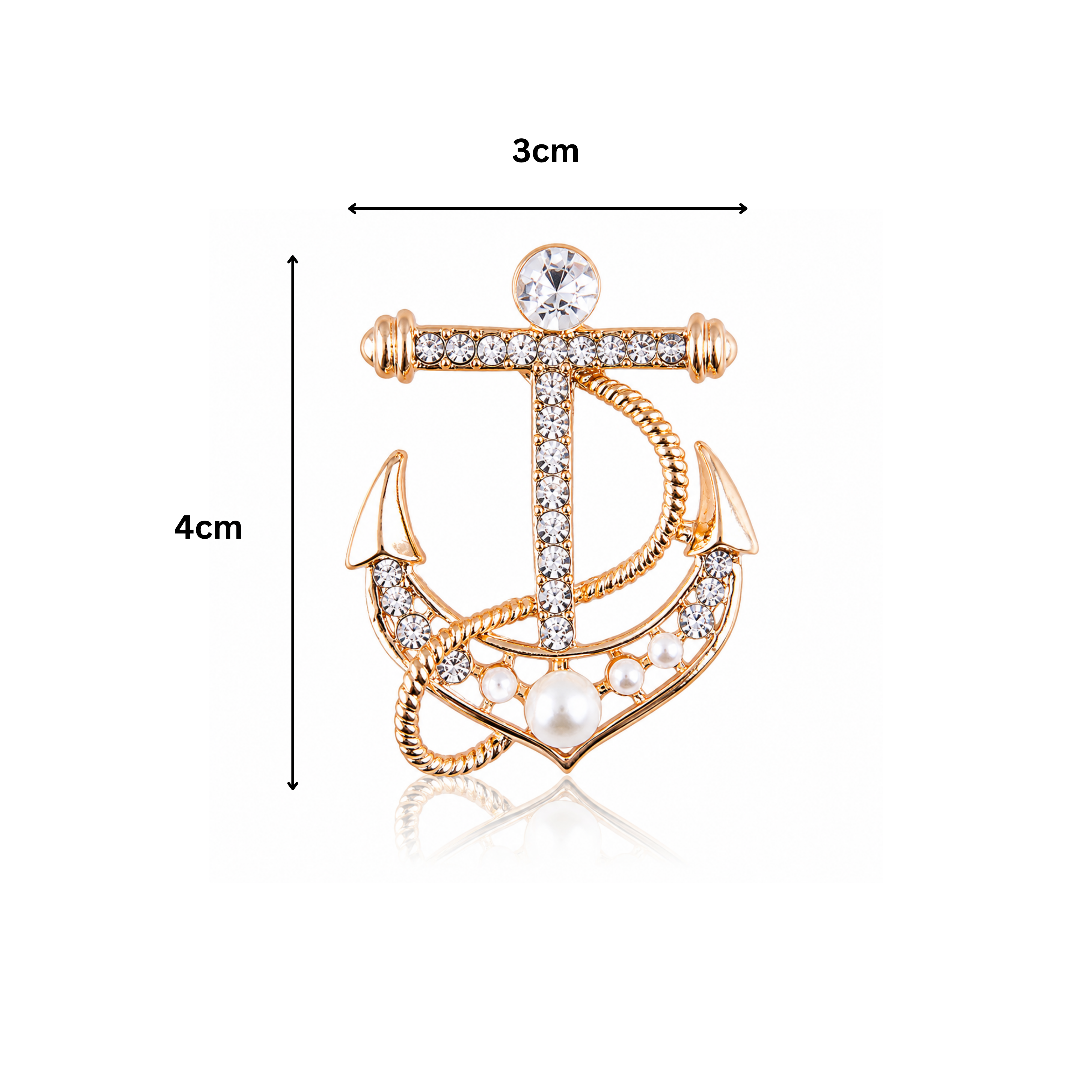 Pearl Anchor Brooch