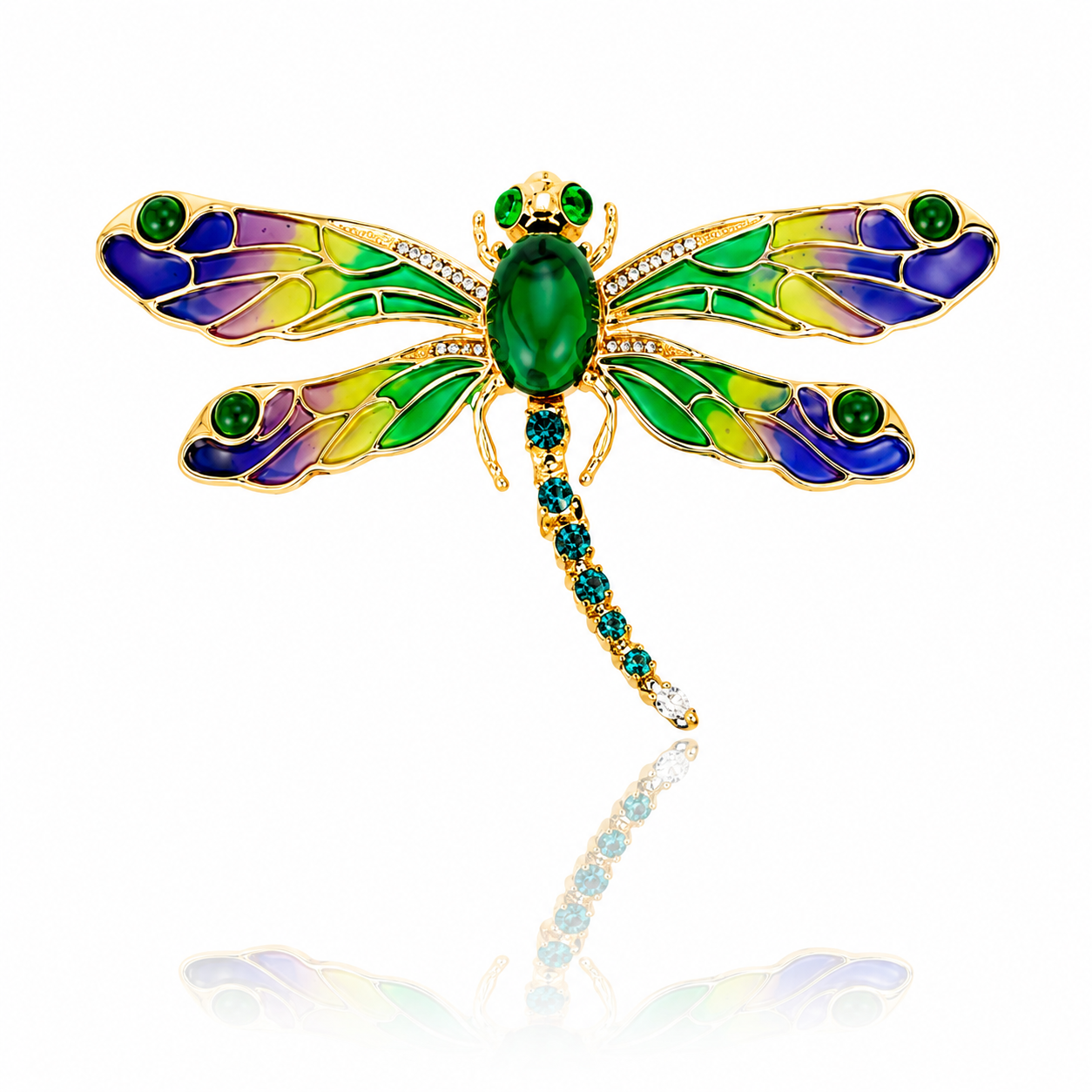 Emerald Wing Dragonfly Brooch