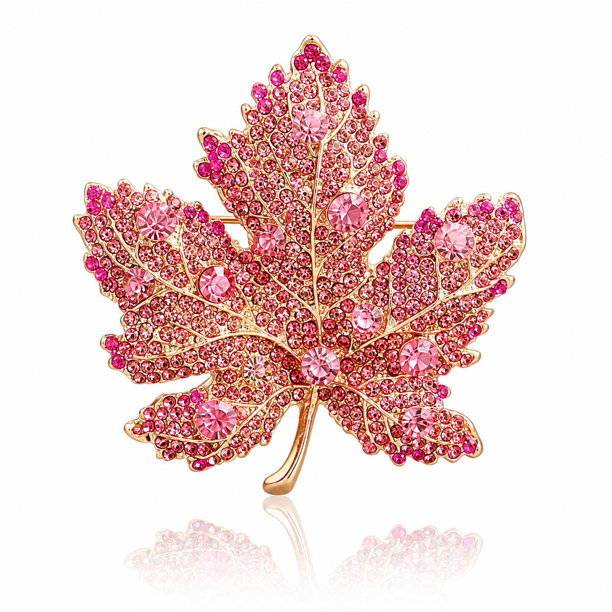 Royal Fuchsia Maple Leaf Brooch