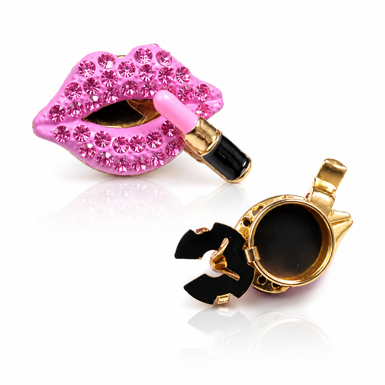 Blush Kiss Crystal Lipstick Button Cover