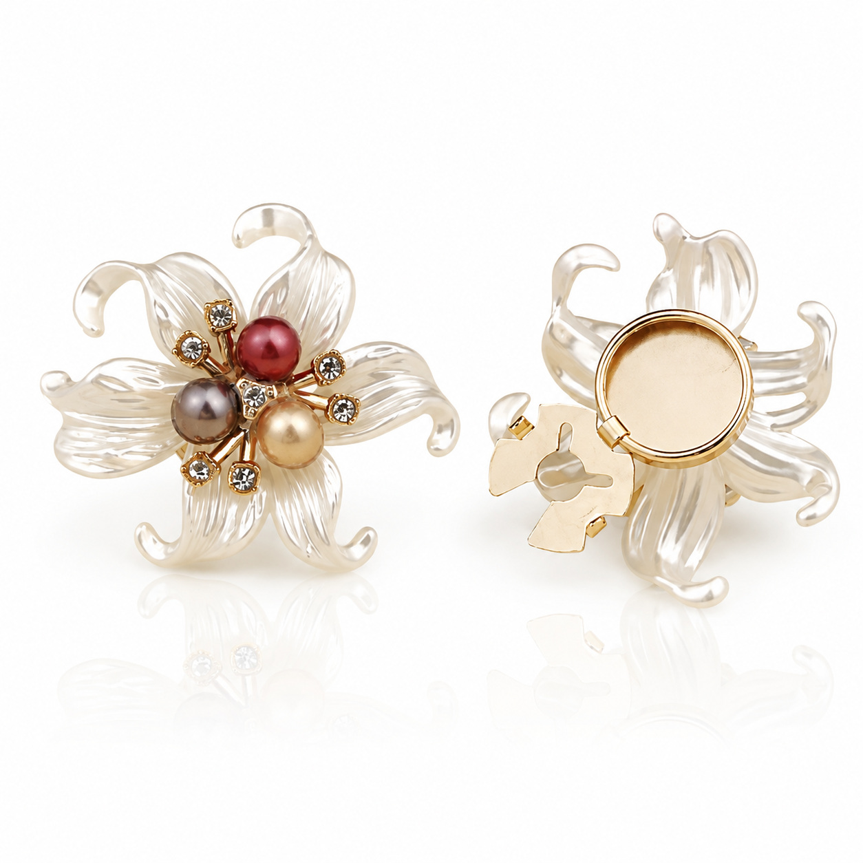 Champagne Lily Trio Pearl Button Cover