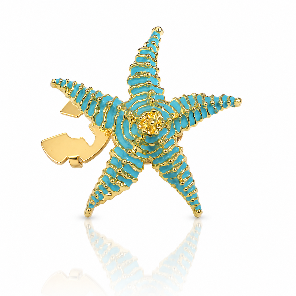 Ocean Gold Starfish Button Cover