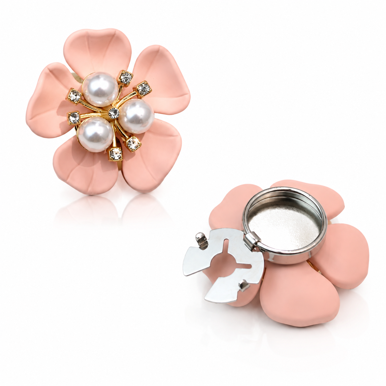 Blush Pearl Blossom Button Cover