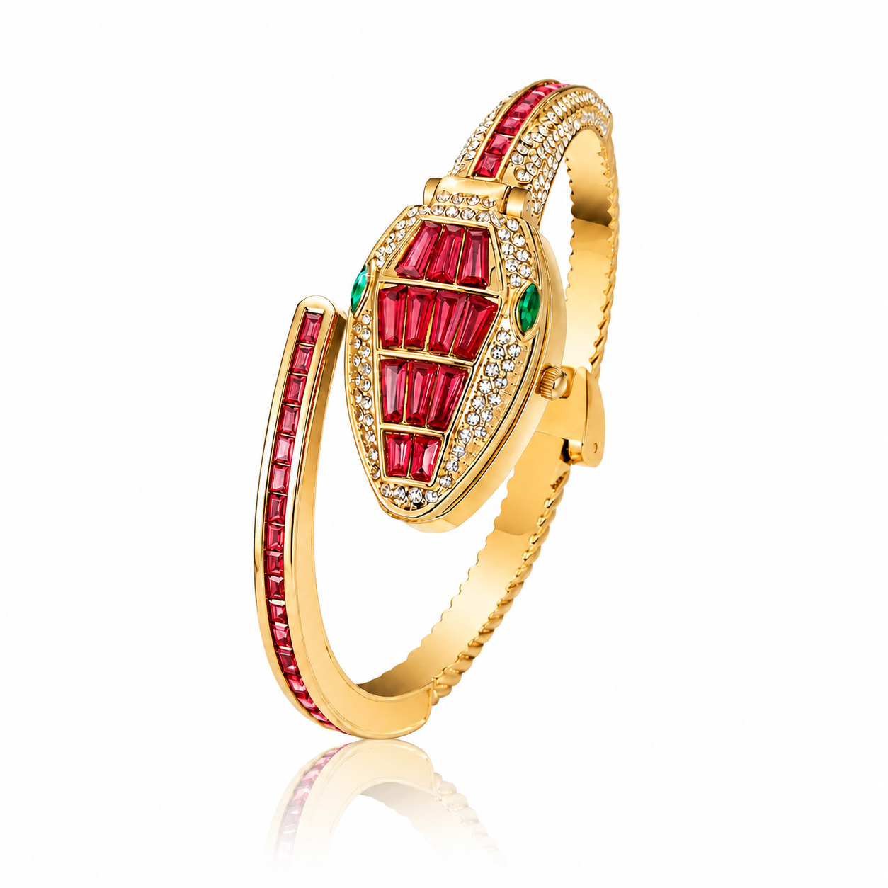 Aurelia Red Crystal Snake Bracelet Watch