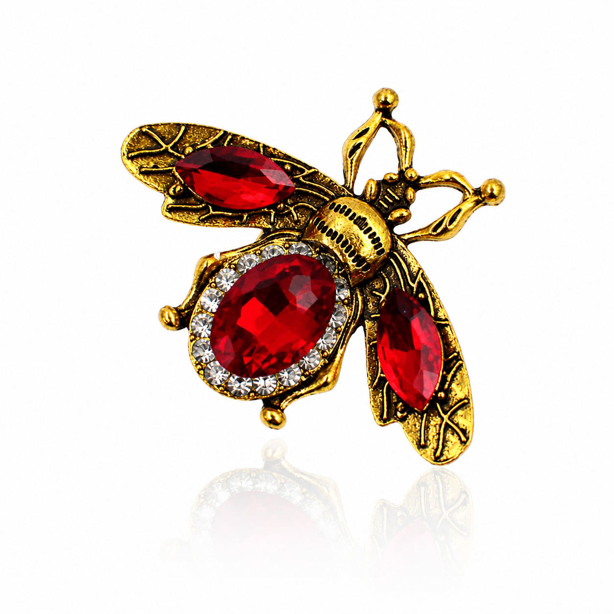 Ruby Queen Bee Brooch