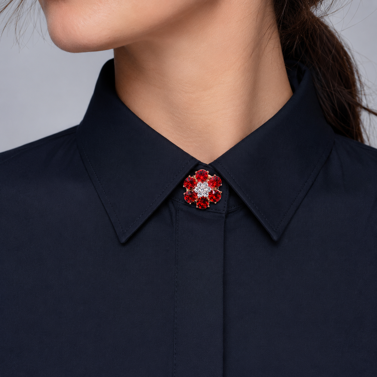Royal Ruby Bloom Button Cover