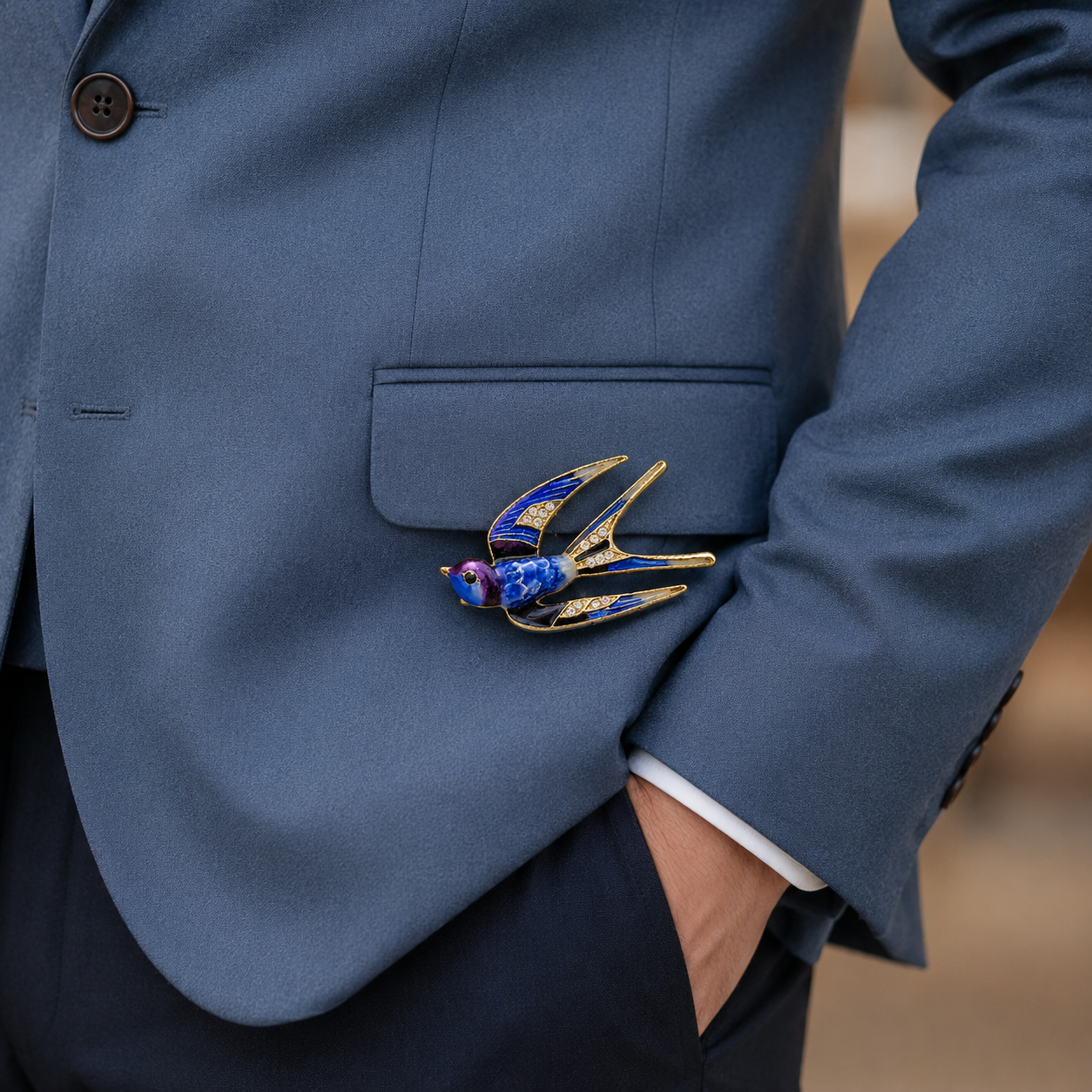 Sapphire Flight Brooch