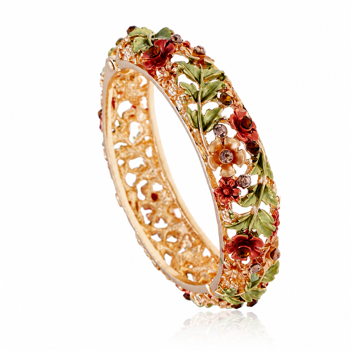 Crimson Garden Floral Bracelet