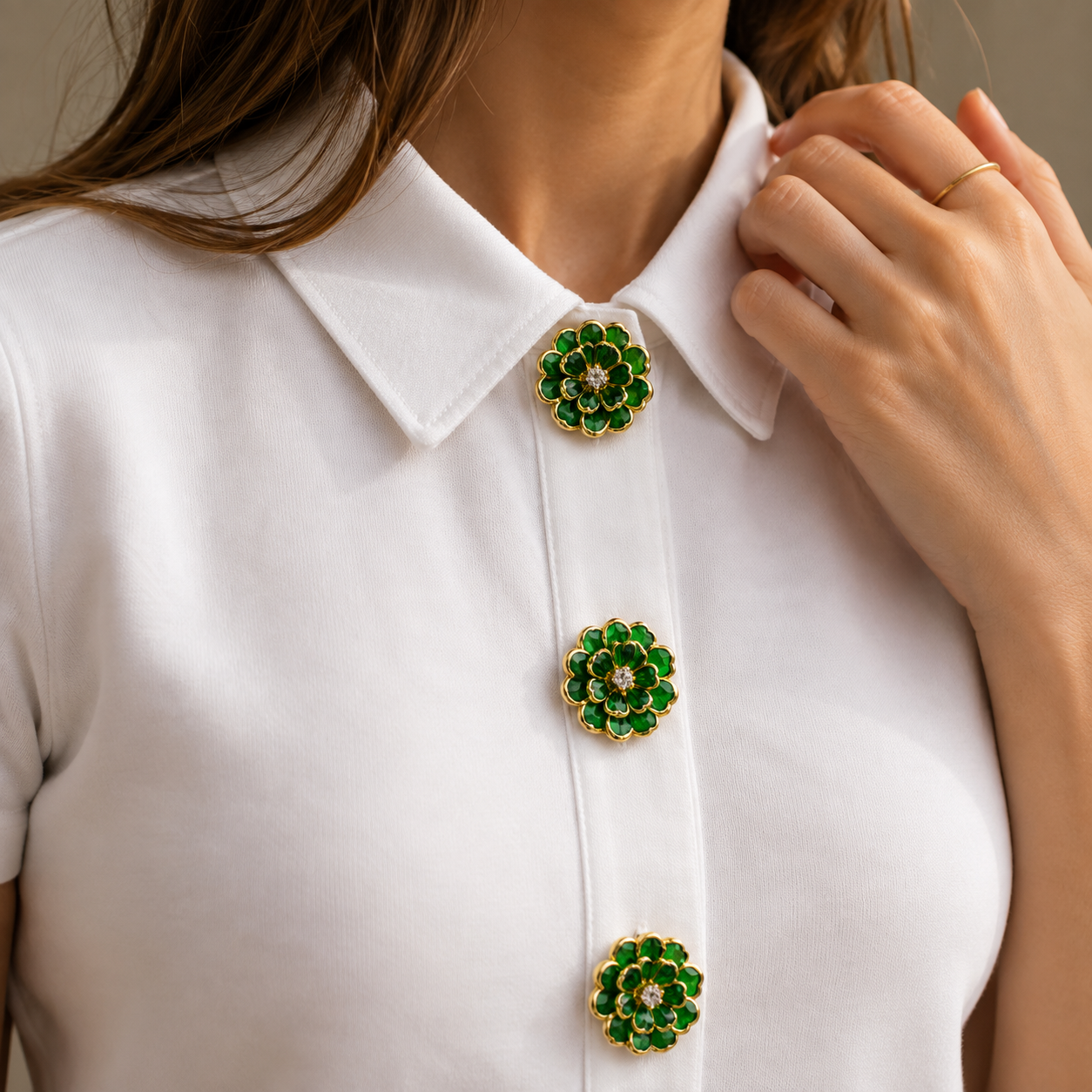 Emerald Majesty Button Cover