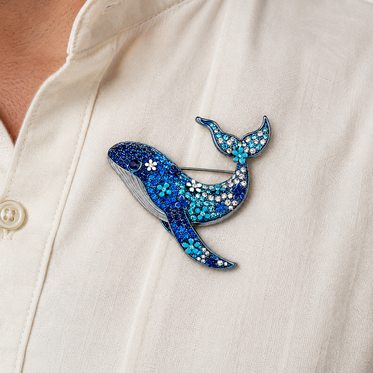 Ocean Majesty Whale Brooch