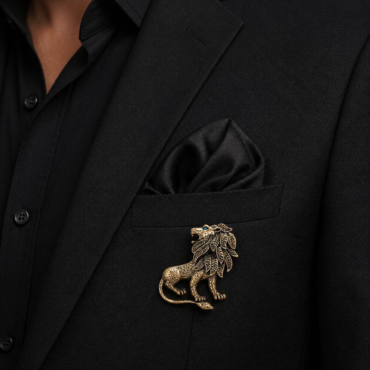 Regal Roar Lion Brooch